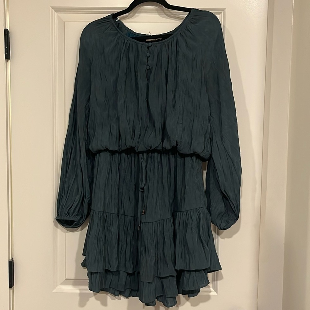 Entro Dress Large Fall Blue Green